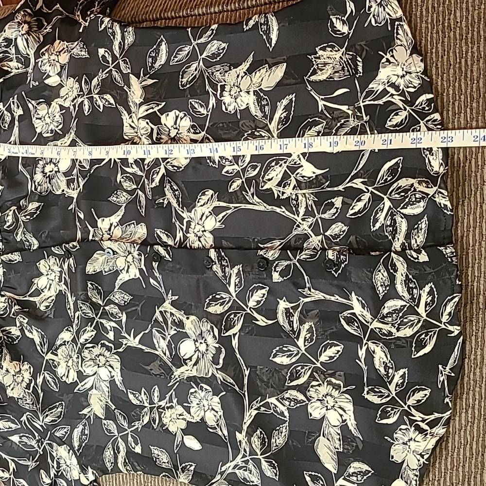Allegra K Floral Semi Sheer Blouse - Picture 10 of 12